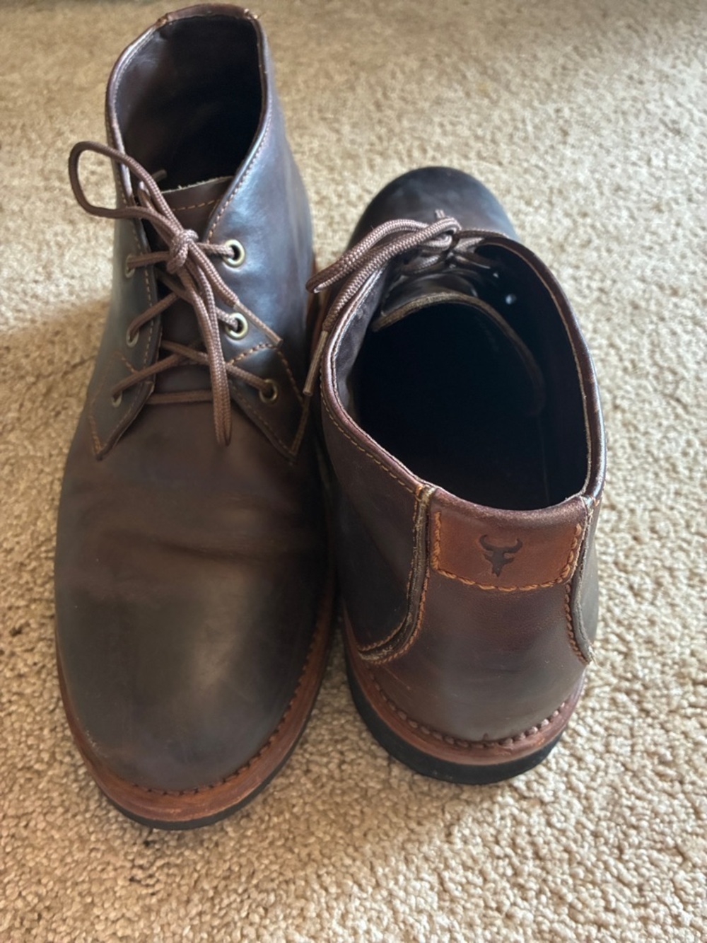 Trask Men's Brown Leather Chukka Boots Lace Up Ankle Boots size 9.5